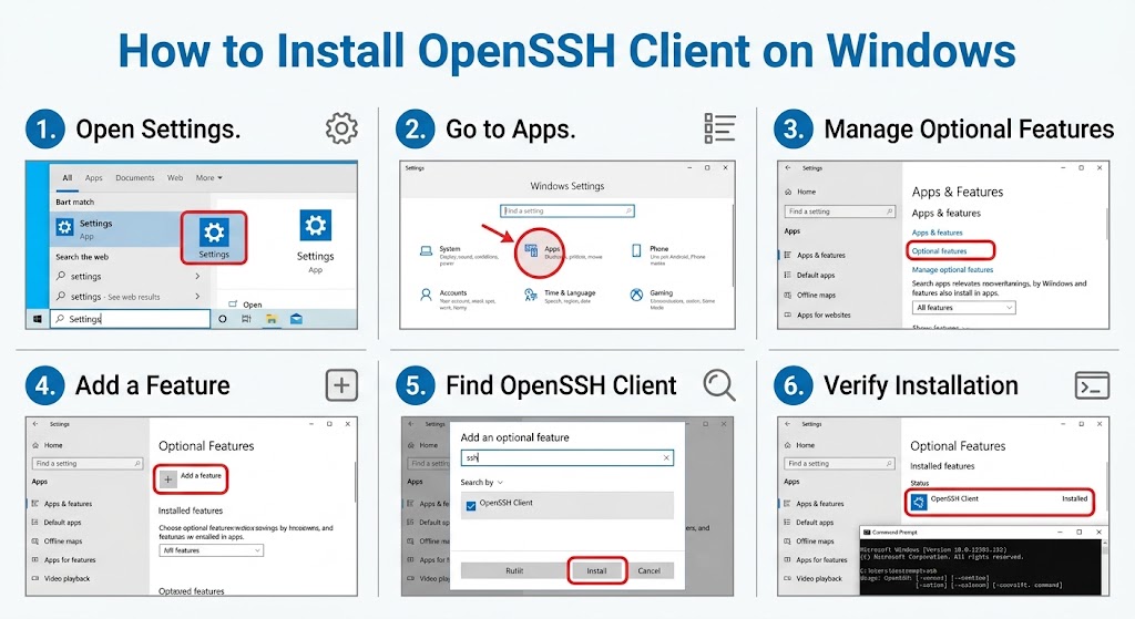 OpenSSH Client Installation on Windows