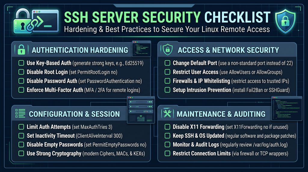 ssh server security checklist
