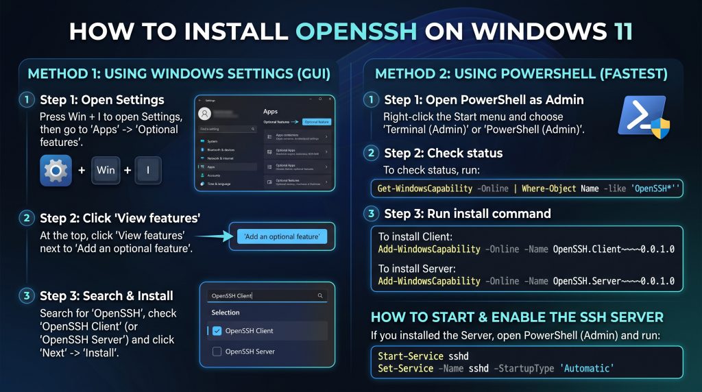Install OpenSSH on Windows 11